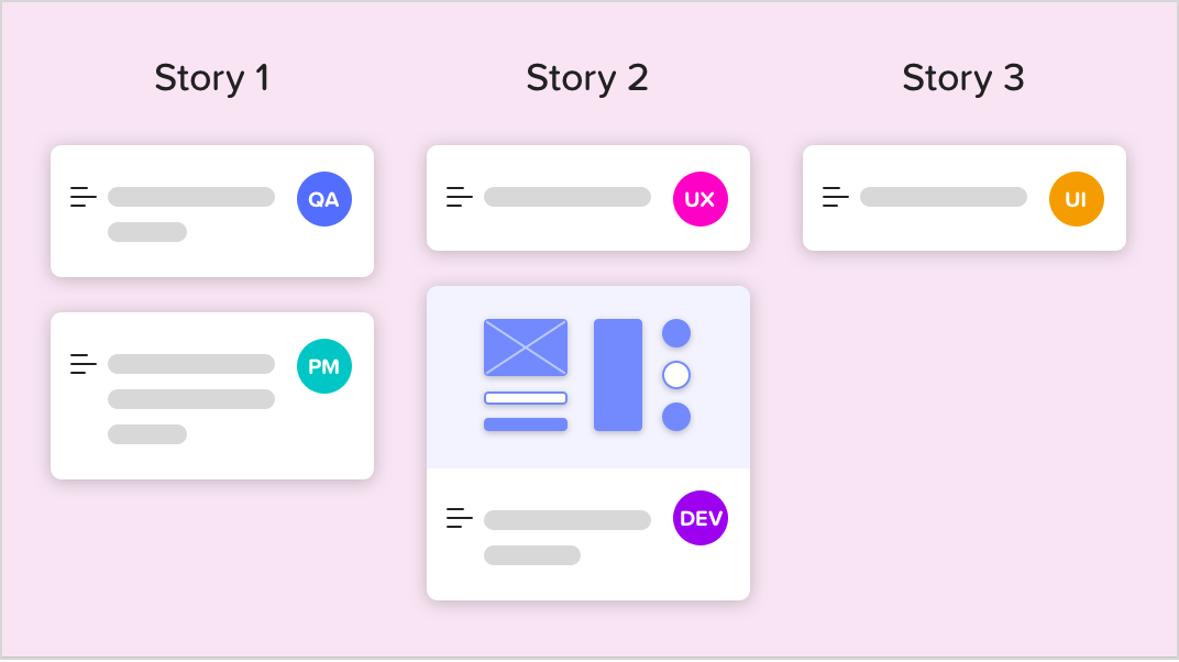 Story grouping in pink background
