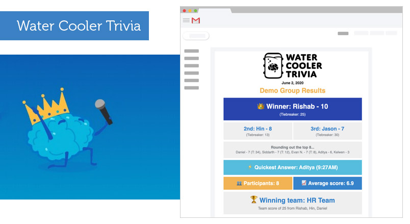Water cooler trivia demo group results